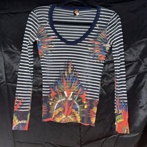 Jean Paul Gautier long sleeve sheer top